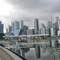 Reflections of the Marina Bay Financial District